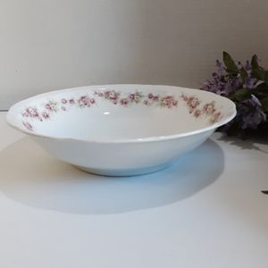 Vintage Victoria Austria Round Vegetable Serving Bowl 241 Pink Roses Floral